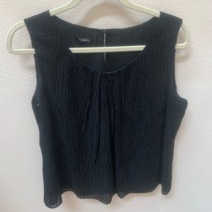 Talbots Sequined Embroidered Black Silk Tank Sz12